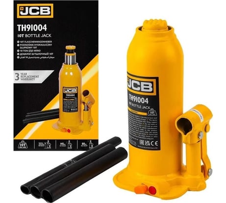 Домкрат бутылочный JCB 10 т с клапаном JCB-TH91004(58016)