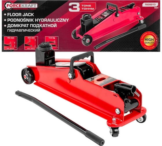 Домкрат подкатной гидравлический Forcekraft 3т (h min 192мм, h max 532мм) FK-T830013 MST(57996) 1