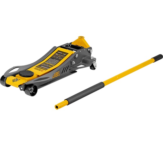 Домкрат гидравлический подкатной Denzel 3.8т, 110-580мм, быстрый подъем, низкий подхват, проф 51251