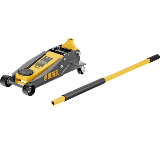 Домкрат гидравлический подкатной Denzel 3 т, 125-470 мм, быстрый подъем, проф 51260