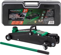 Домкрат подкатной гидравлический Rockforce 2,5т с резиновой накладкой (h min 135мм, h max 387мм) RF-TH22501 в кейсе(48274)