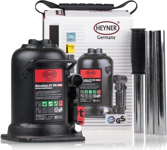 Гидравлический 2-ступенчатый домкрат Heyner 10 т PRO 346 100