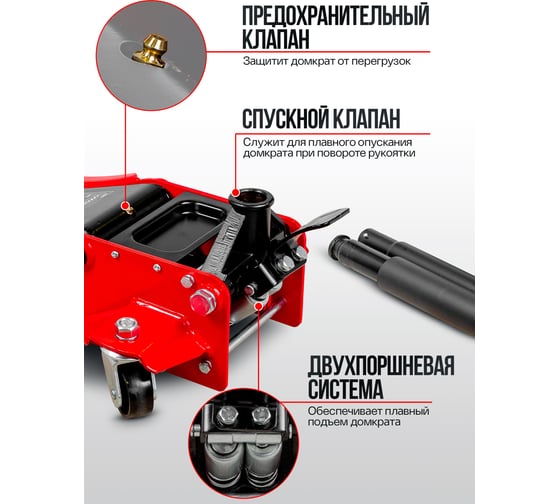 Домкрат подкатной гидравлический Forcekraft 5т FK-TR50001 MST(58567)