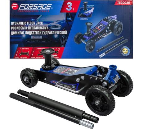 Домкрат подкатной гидравлический Forsage 3т (h min 155мм, h max 710мм) F-T830036(58813)