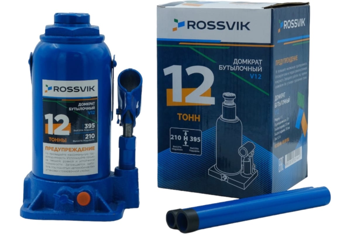 Домкрат бутылочный Rossvik г/п 12,0т V12 - купить для автосервиса и ...