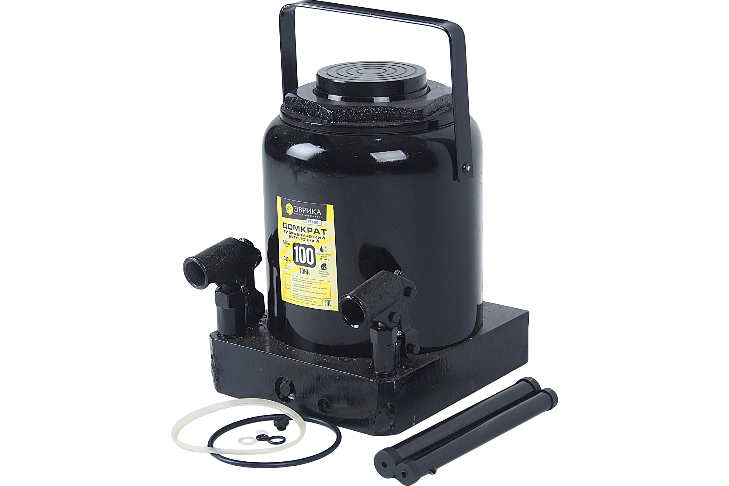 ГидравлическийбутылочныйдомкратЭВРИКАсклапаном,100т,ремкомплектER-81001