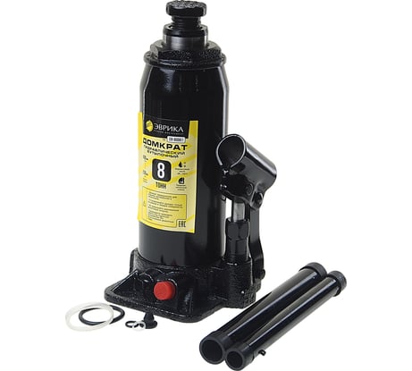 Гидравлический домкрат бутылочный с клапаном 8т, ремкомплект Эврика ER-80081 839189