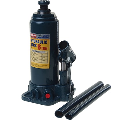 Гидравлический бутылочный домкрат в кейсе MEGAPOWER 6 т, 216-413 мм, с клапаном M-90604S