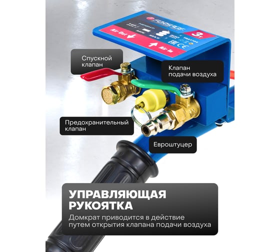 Домкрат подкатной пневматический Forsage 3т F-TRA1724(59247)