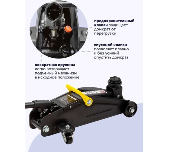 Домкрат Forsage подкатной 2т. h min 130мм, h max 330мм. с комплектом аксессуаров F-TH12074(6308)