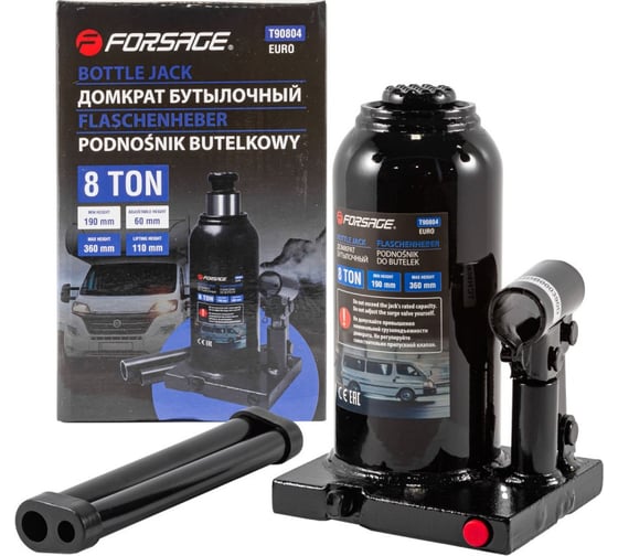 Домкрат Forsage бутылочный 8т. с клапаном F-T90804(9606) 1