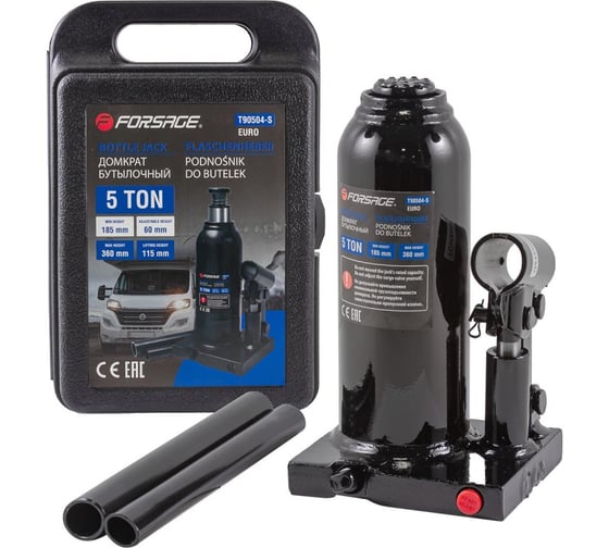 Домкрат бутылочный Forsage 5т. с клапаном в кейсе F-T90504S(9604) F-T90504S(9604) F-T90504S/Euro/(9604) 1