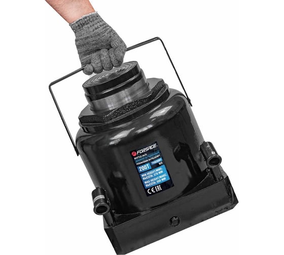 Бутылочный домкрат Forsage 200 т, h min-370 мм, h max-550 мм F-TH920001 BIG/из 2-х частей/(57206)