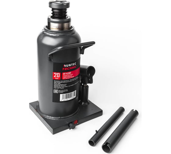 Домкрат бутылочный профессиональный RUNTEC 20 т, 244-464 мм TECHNIC RT-VJ20T