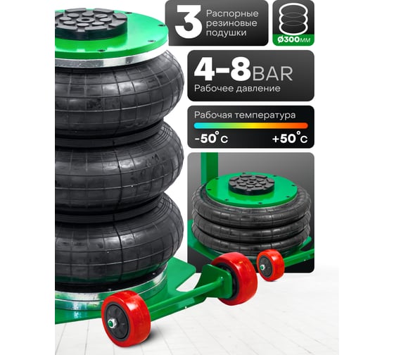 Домкрат подкатной пневматический Rockforce 5т RF-TRA1813(59734)