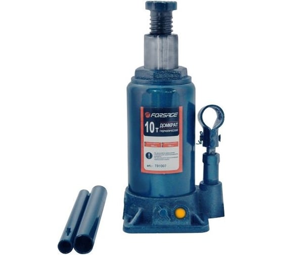 Бутылочный домкрат с клапаном Forsage 10т, низкий, h min 190мм, h max 360мм F-T91007