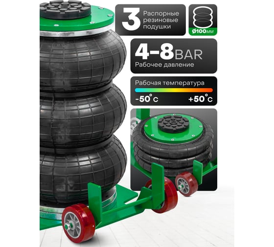 Подкатной пневматический домкрат Rockforce 3 т RF-TRA1812(59732)