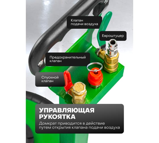 Подкатной пневматический домкрат Rockforce 3 т RF-TRA1812(59732)