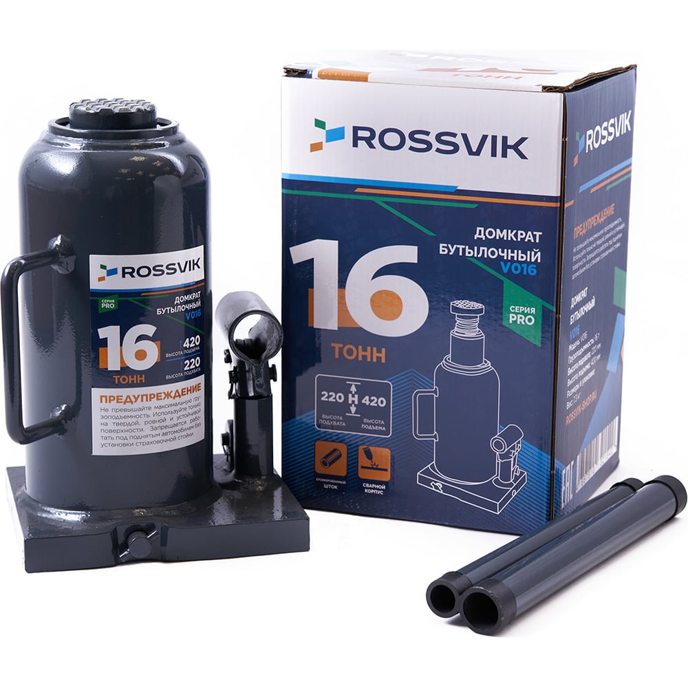 ДомкратбутылочныйRossvikPROV016г/п16.0тV016PRO