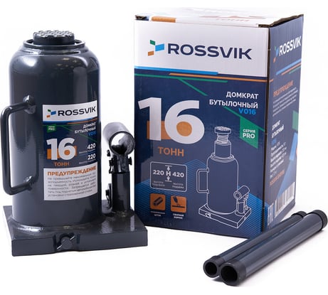 Домкрат бутылочный Rossvik PRO V016 г/п 16.0 т V016 PRO
