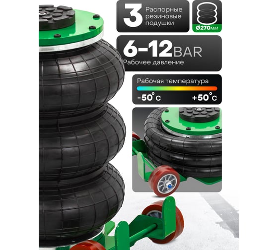 Домкрат подкатной пневматический Rockforce 3т RF-TRA1812 MST(60089)