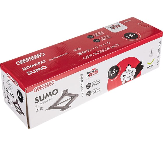 Домкрат механический ромбический SKYWAY SUMO 1,5т h 100-340 мм S01801009