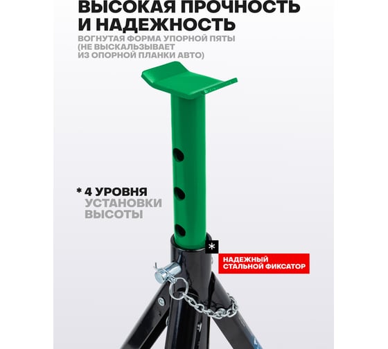 Подставка ремонтная складная Rockforce 3 т, h min 286 мм, h max 401 мм, комплект 2 шт. RF-T43004 BIG(61299)