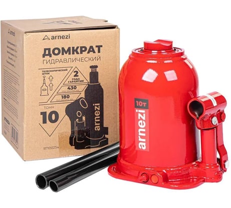 Домкрат гидравлический бутылочный двухштоковый ARNEZI 10 т, 180-430 мм R7100234