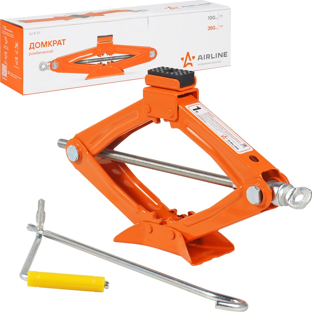 Ромбический домкрат Airline 1 т, MIN - 100 мм, MAX - 350 мм AJ-R-01 ...