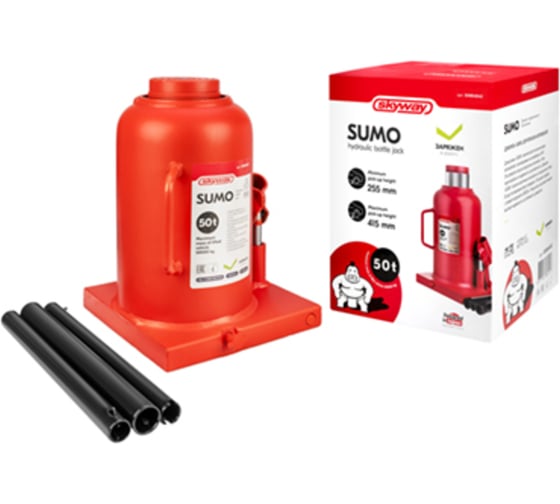 Домкрат гидравлический бутылочный SKYWAY SUMO 50т h 255-415мм в коробке S01804042