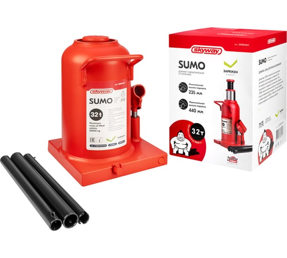Домкрат гидравлический бутылочный SKYWAY SUMO 32т h 235-440мм в коробке S01804041