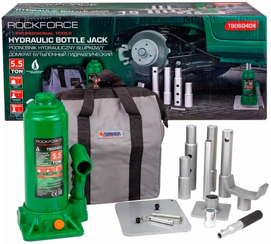 Домкрат бутылочный гидравлический Rockforce 5,5т RF-T90604DX(62597)