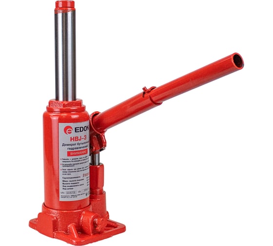 Домкрат бутылочный гидравлический EDON HBJ-3 (3т; 158мм; 308мм; 60мм; 90мм) 52357