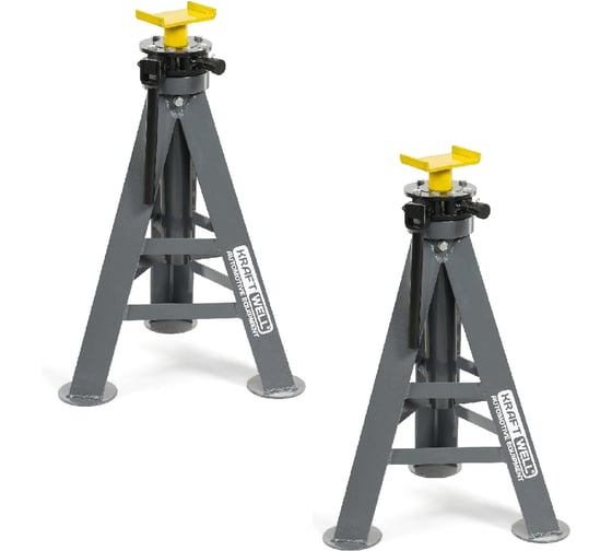 Стойка опорная винтовая KraftWell г/п 30 т. высота 695-900 мм, комплект 2 шт. STATTO 30