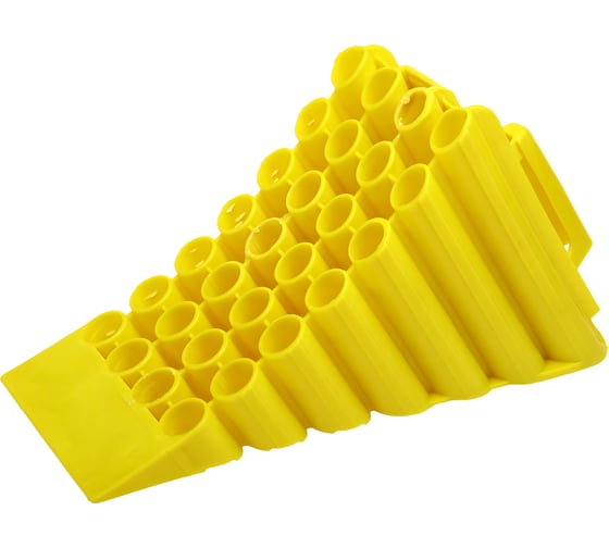 Упор под колесо противооткатный Автостоп пластиковый, 450x200x250 мм ,с металлической вставкой и ручкой, желтый AB-251