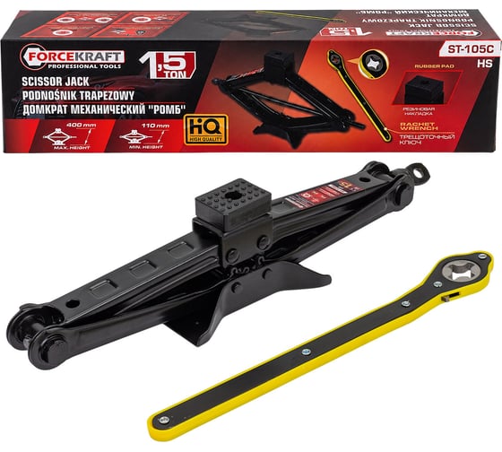 Домкрат механический Forcekraft ромб 1,5т FK-ST-105C HS(64166)