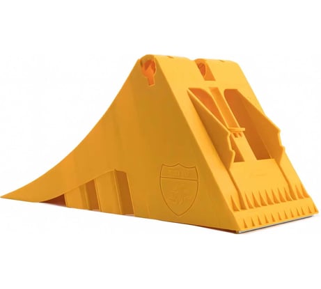 Противооткатный упор для грузового транспорта Autofamily TRUCK WAY G53 с противоскользящей стальной пластиной, желтый TW.G.53.01.02