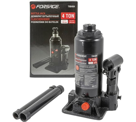 Бутылочный домкрат Forsage F-T90404(DS) 4 т, с клапаном, 178-338 мм 51444 1