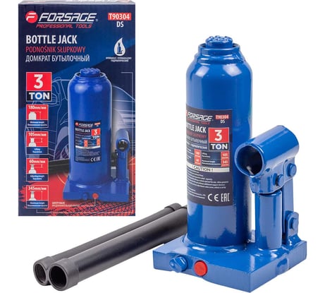 Домкрат бутылочный Forsage 3 т с клапаном (h min-170 мм, h max-330 мм) F-T90304 DS(51443)