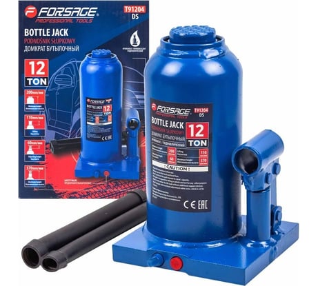 Бутылочный домкрат Forsage F-T91204(DS) 12 т, с клапаном, 217-407 мм 51454