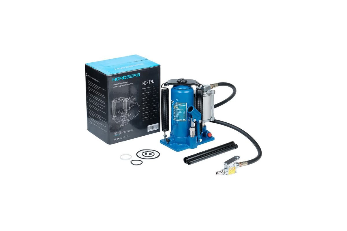 Бутылочный пневмогидравлический домкрат NORDBERG, 12 т N3312L - купить ...
