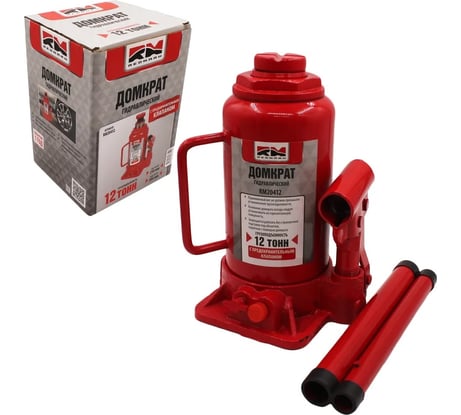 Гидравлический домкрат REDMARK 12 т, с перепускным клапаном, высота мин/макс 210/395 мм RM20412
