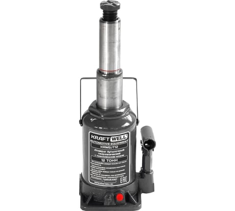Бутылочный домкрат KraftWell г/п 12000 кг, с телескопическим штоком KRWBJT12