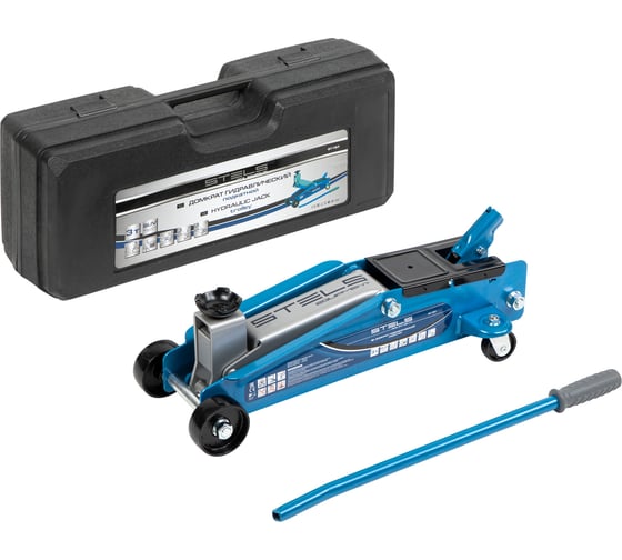 Гидравлический подкатной домкрат STELS, высокий подъем, 3т suv, 190-535 мм, в кейсе 51157