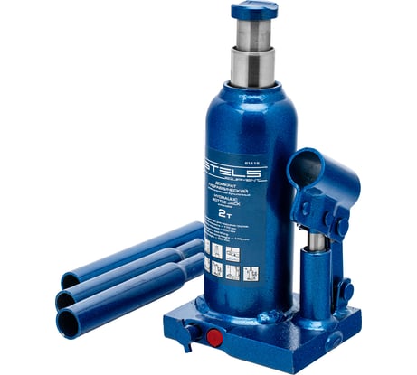 Телескопический гидравлический бутылочный домкрат STELS 2 т, h подъема 170–380 мм 51115