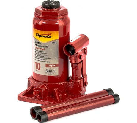 Гидравлический бутылочный домкрат SPARTA 10 т, h подъема 190-370 мм// Compact 50335