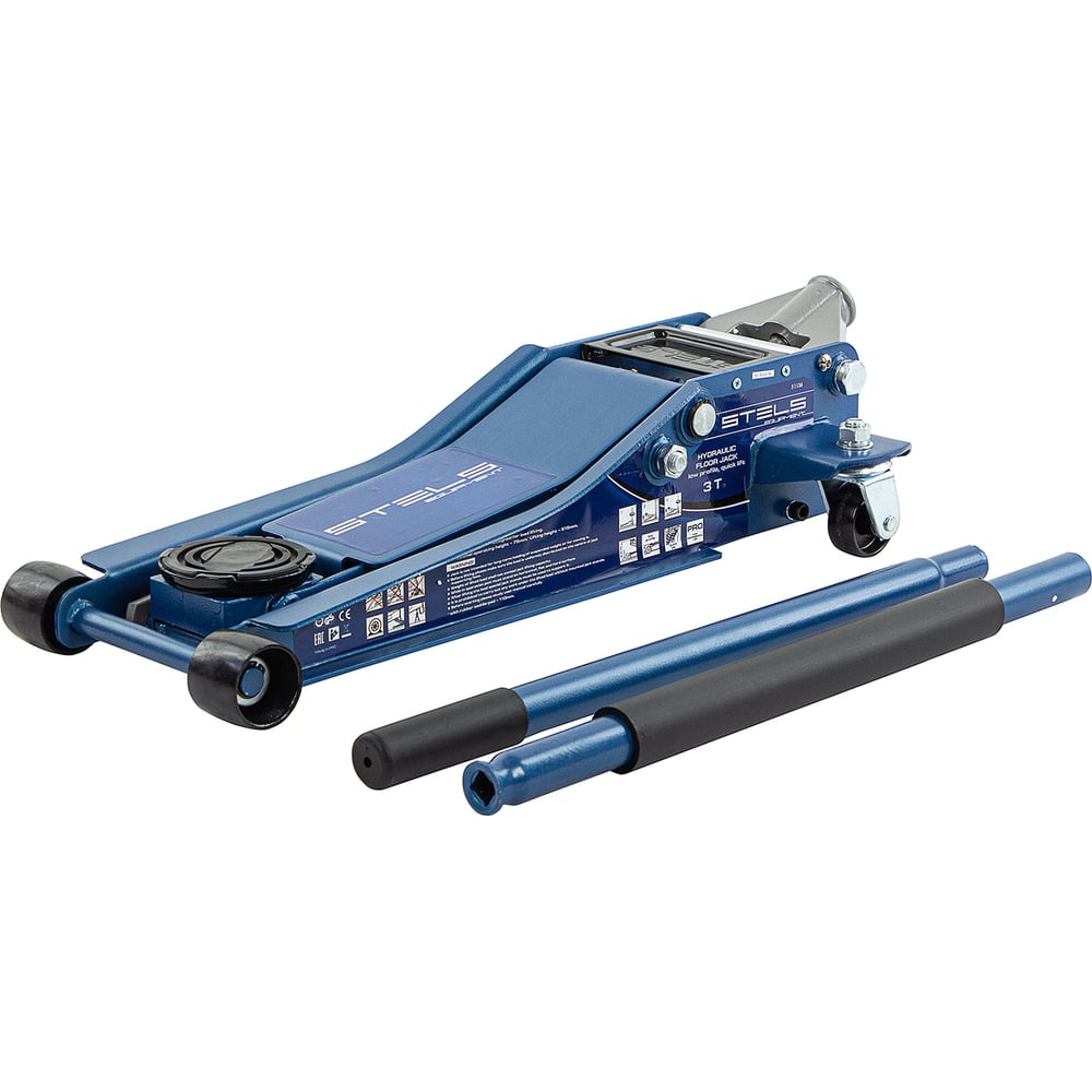 ГидравлическийподкатнойдомкратSTELSLOWPROFILEQUICKLIFTбыстр.подъем,3т,75-515мм,проф.51136