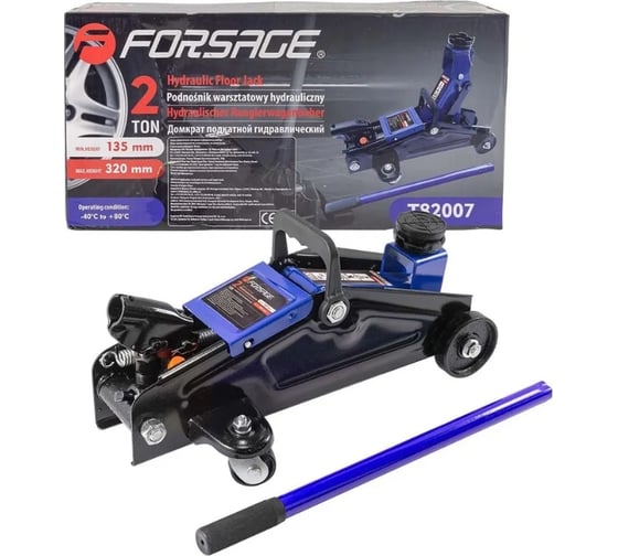 Подкатной гидравлический домкрат Forsage 2 т h min - 135мм, h max - 320мм F-T82007