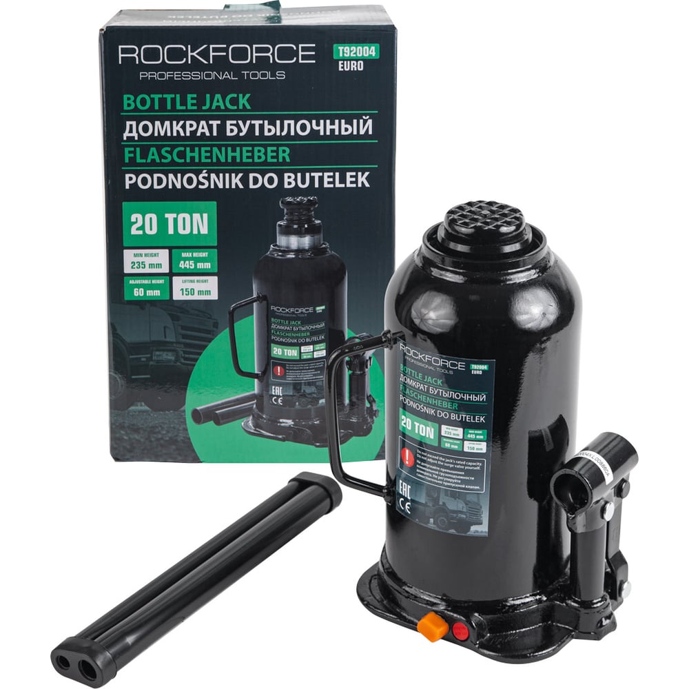 Домкрат бутылочный Rockforce 20т низкопрофильный RF-T92004/Euro/(15122 ...