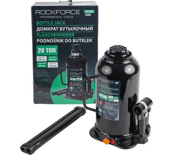 Домкрат бутылочный Rockforce 20т низкопрофильный RF-T92004/Euro/(15122)